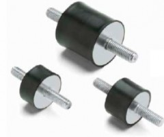 Male/Male Cylindrical anti-vibration mount galvanized steel Hardness 60 SH A