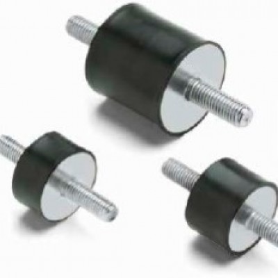 Male/Male Cylindrical anti-vibration mount galvanized steel Hardness 60 SH A