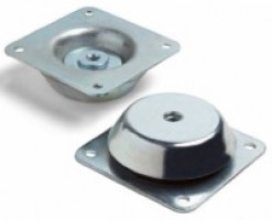 Bell-shaped anti-vibration mount with square tear-proof nut