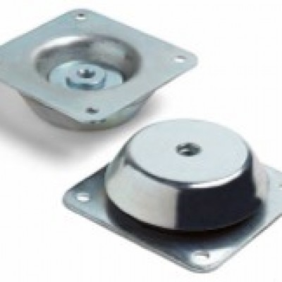 Bell-shaped anti-vibration mount with square tear-proof nut